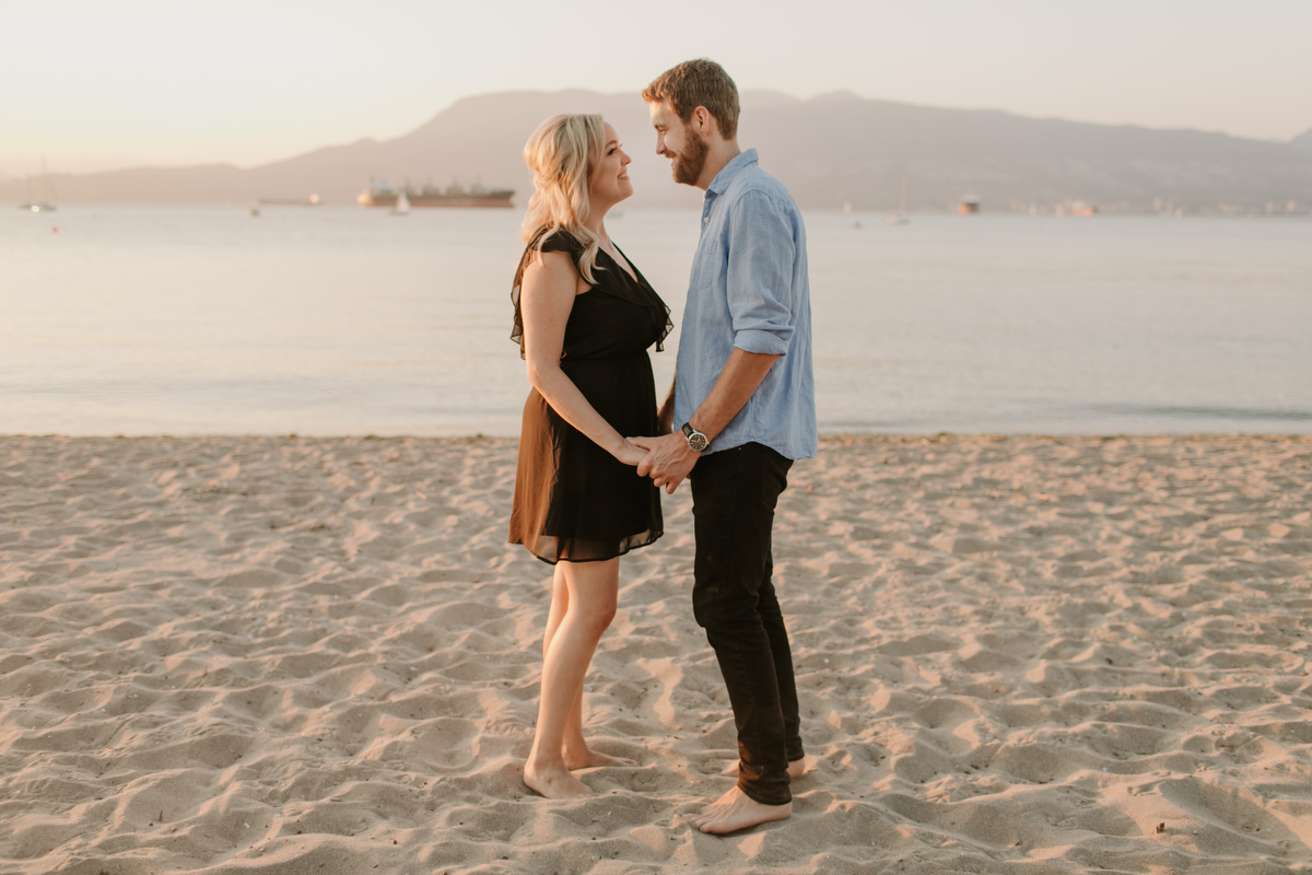 jericho beach engagement photos at sunset in vancouver