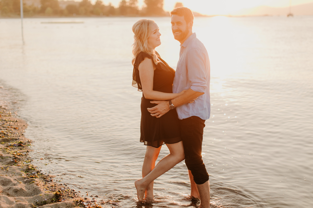 jericho beach engagement photos at sunset in vancouver