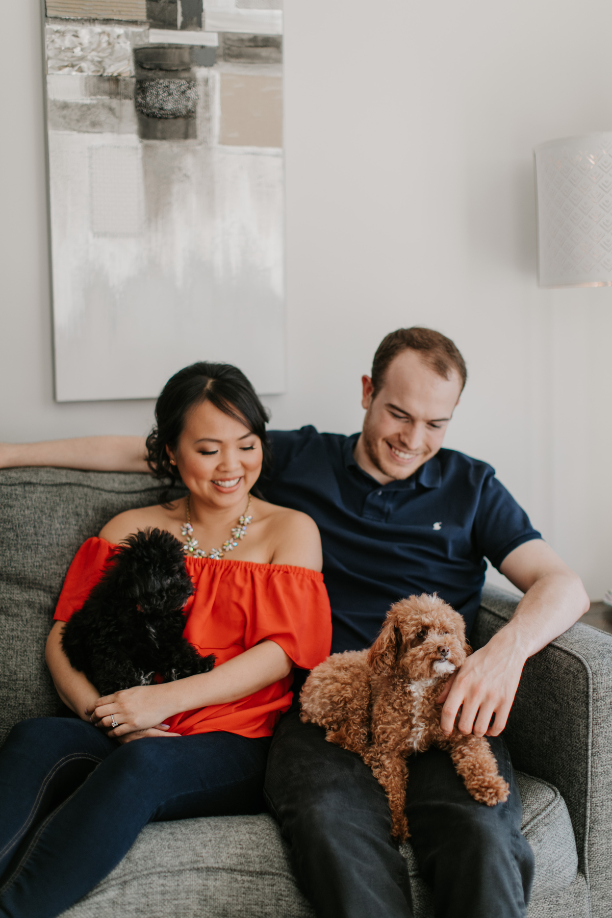 vancouver engagement session at home with dogs
